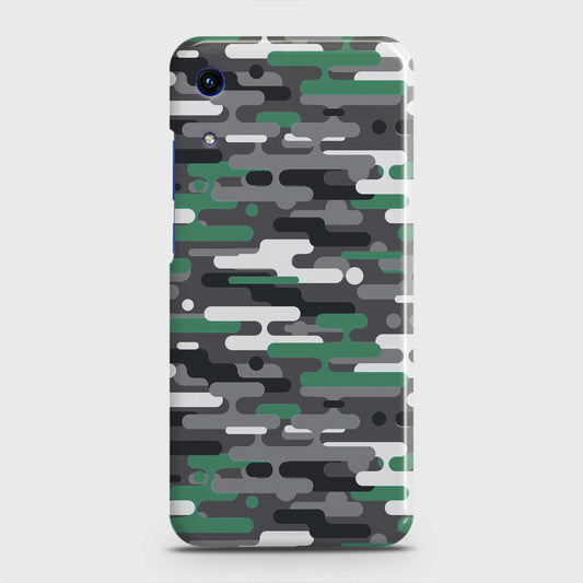 Honor 8A Without Sensor Cut Cover - Camo Series 2 - Green & Grey Design - Matte Finish - Snap On Hard Case with LifeTime Colors Guarantee