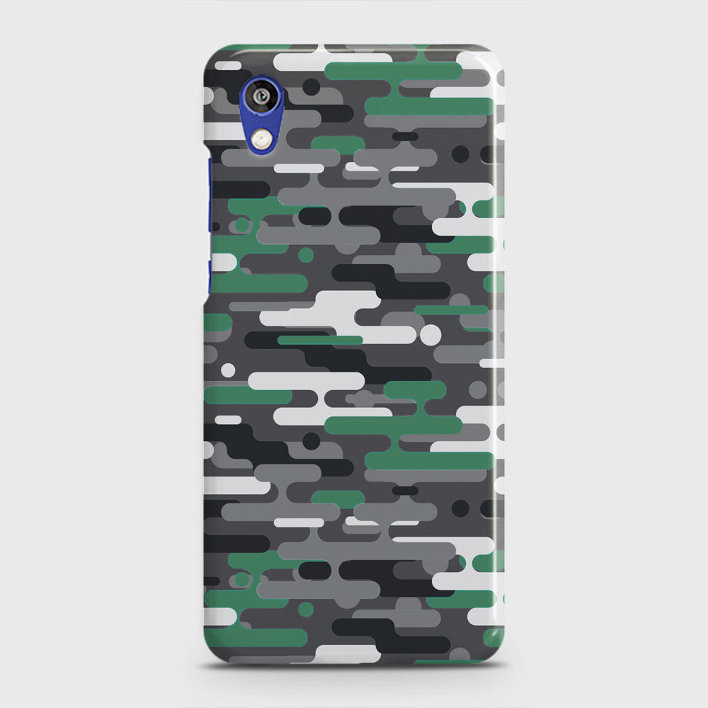 Honor 8S Cover - Camo Series 2 - Green & Grey Design - Matte Finish - Snap On Hard Case with LifeTime Colors Guarantee