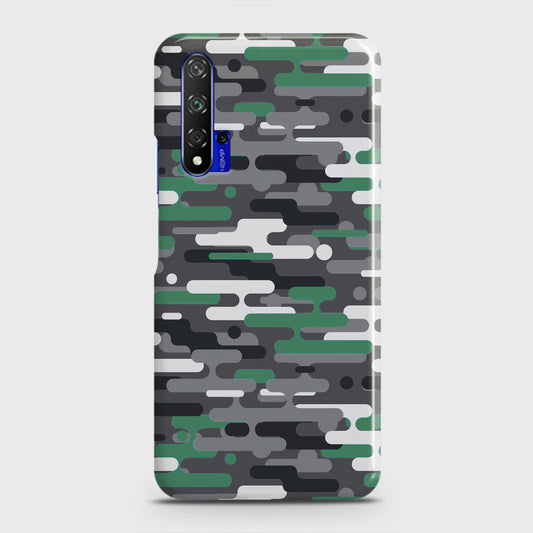 Honor 20 Cover - Camo Series 2 - Green & Grey Design - Matte Finish - Snap On Hard Case with LifeTime Colors Guarantee