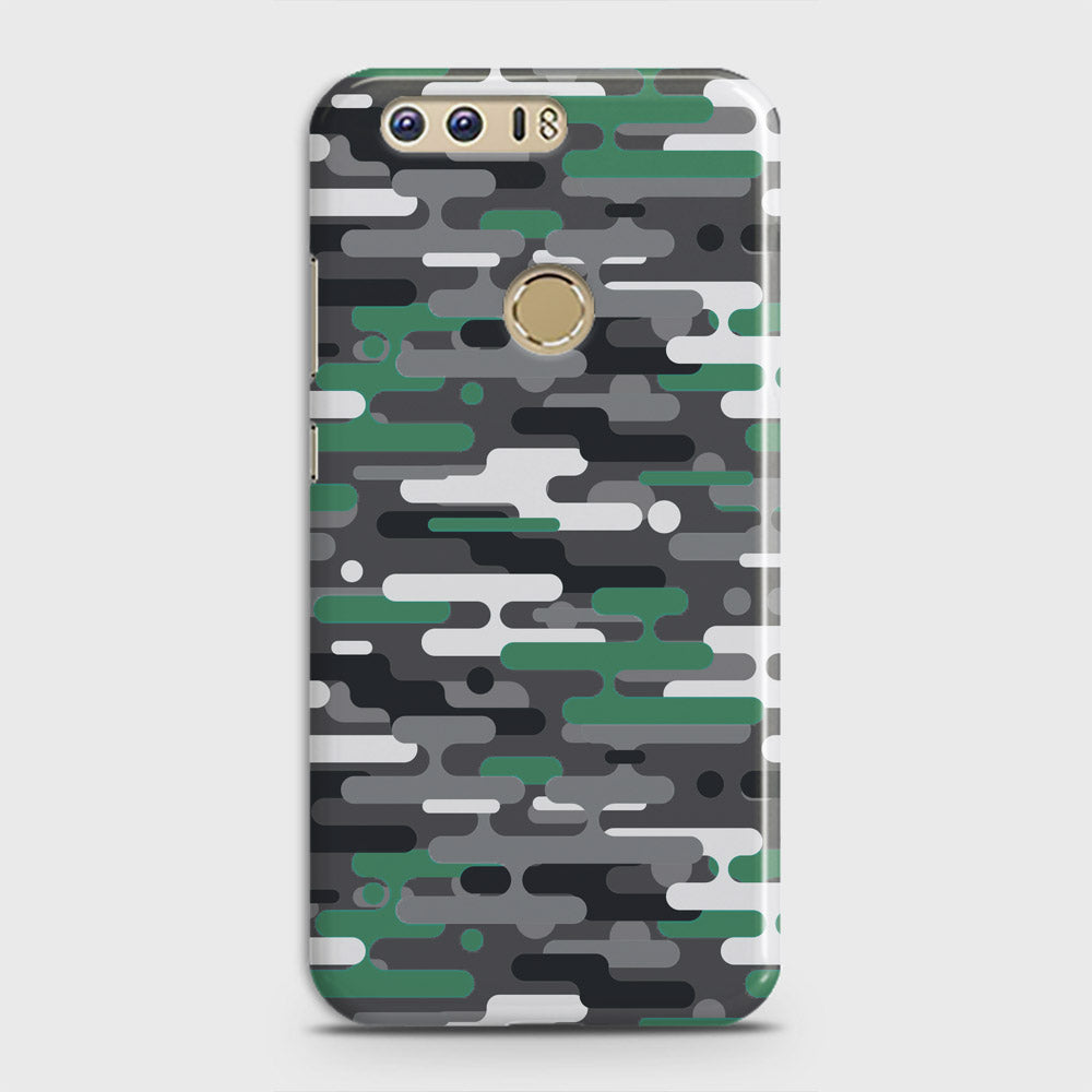 Huawei Honor 8 Cover - Camo Series 2 - Green & Grey Design - Matte Finish - Snap On Hard Case with LifeTime Colors Guarantee