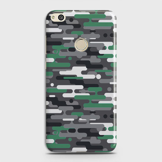 Huawei Honor 8 Lite Cover - Camo Series 2 - Green & Grey Design - Matte Finish - Snap On Hard Case with LifeTime Colors Guarantee