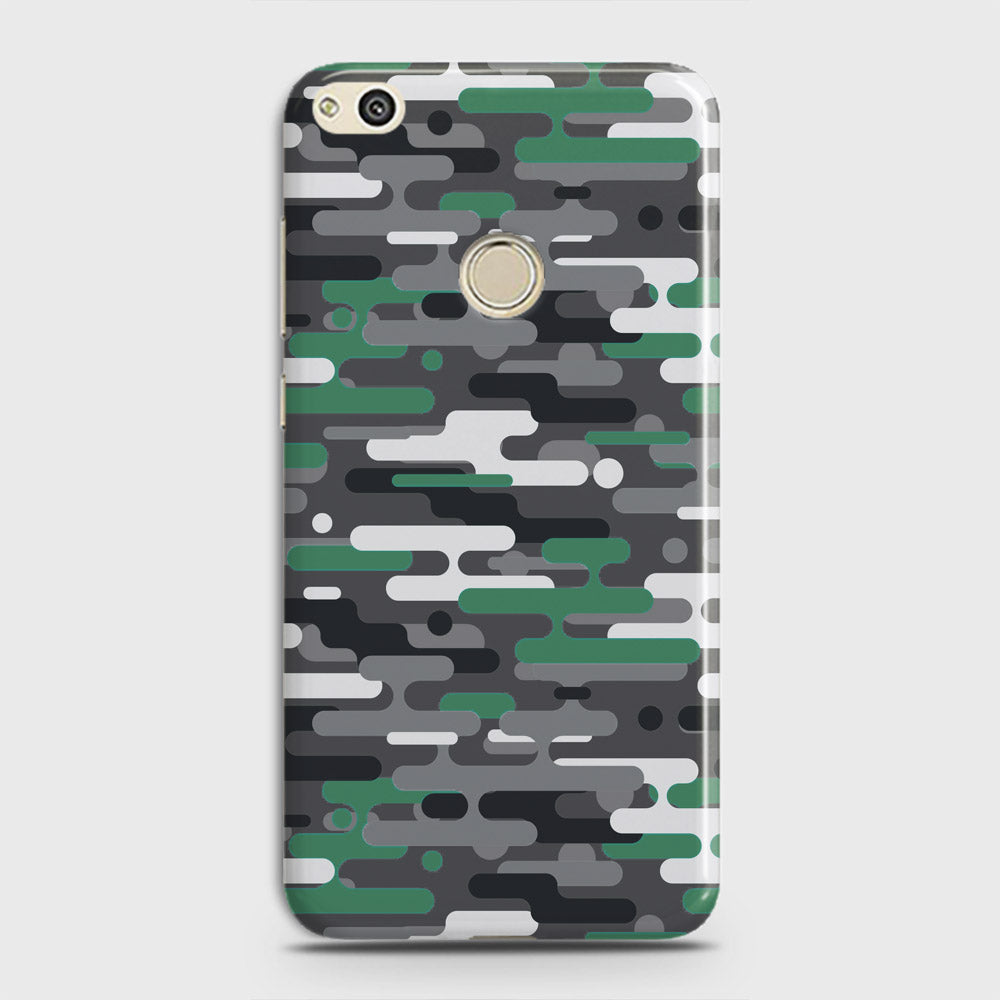 Huawei Honor 8C Cover - Camo Series 2 - Green & Grey Design - Matte Finish - Snap On Hard Case with LifeTime Colors Guarantee