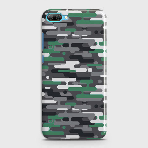Huawei Honor 10 Lite Cover - Camo Series 2 - Green & Grey Design - Matte Finish - Snap On Hard Case with LifeTime Colors Guarantee