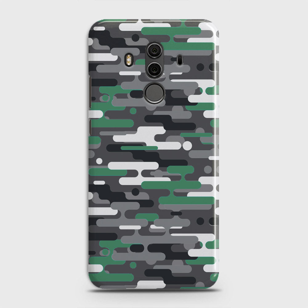 Huawei Mate 10 Pro Cover - Camo Series 2 - Green & Grey Design - Matte Finish - Snap On Hard Case with LifeTime Colors Guarantee