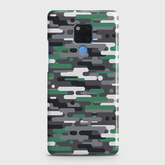 Huawei Mate 20 Cover - Camo Series 2 - Green & Grey Design - Matte Finish - Snap On Hard Case with LifeTime Colors Guarantee