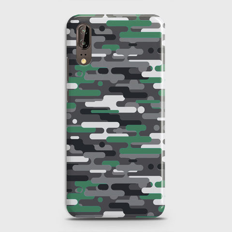 Huawei P20 Cover - Camo Series 2 - Green & Grey Design - Matte Finish - Snap On Hard Case with LifeTime Colors Guarantee