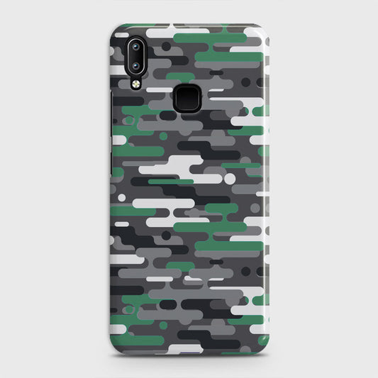 Vivo V11 Cover - Camo Series 2 - Green & Grey Design - Matte Finish - Snap On Hard Case with LifeTime Colors Guarantee