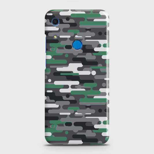 Huawei Y6s 2019 Cover - Camo Series 2 - Green & Grey Design - Matte Finish - Snap On Hard Case with LifeTime Colors Guarantee