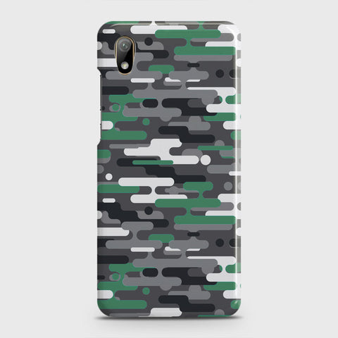 Huawei Y5 2019 Cover - Camo Series 2 - Green & Grey Design - Matte Finish - Snap On Hard Case with LifeTime Colors Guarantee