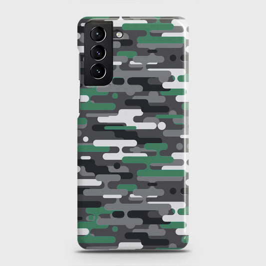 Samsung Galaxy S21 Plus 5G Cover - Camo Series 2 - Green & Grey Design - Matte Finish - Snap On Hard Case with LifeTime Colors Guarantee