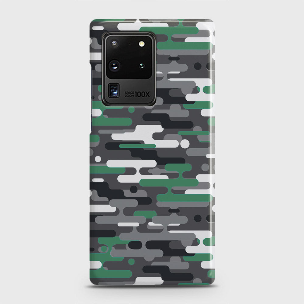 Samsung Galaxy S20 Ultra Cover - Camo Series 2 - Green & Grey Design - Matte Finish - Snap On Hard Case with LifeTime Colors Guarantee