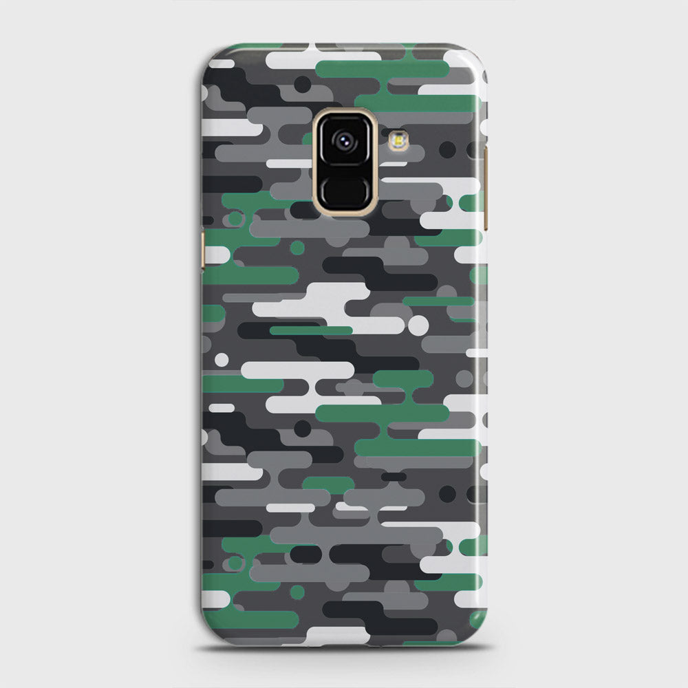 Samsung Galaxy A6 2018 Cover - Camo Series 2 - Green & Grey Design - Matte Finish - Snap On Hard Case with LifeTime Colors Guarantee