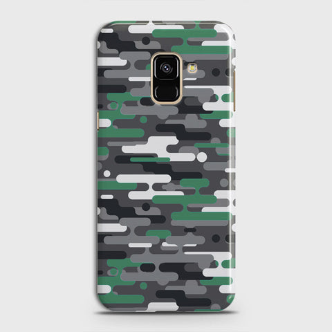Samsung Galaxy A6 2018 Cover - Camo Series 2 - Green & Grey Design - Matte Finish - Snap On Hard Case with LifeTime Colors Guarantee