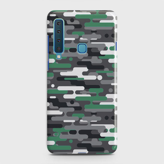 Samsung Galaxy A9 2018 Cover - Camo Series 2 - Green & Grey Design - Matte Finish - Snap On Hard Case with LifeTime Colors Guarantee