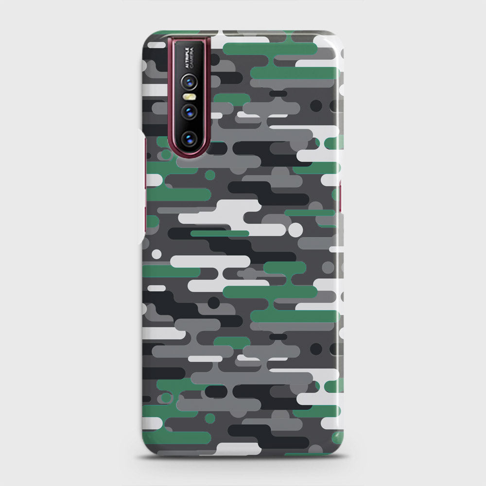 Vivo V15 Pro Cover - Camo Series 2 - Green & Grey Design - Matte Finish - Snap On Hard Case with LifeTime Colors Guarantee