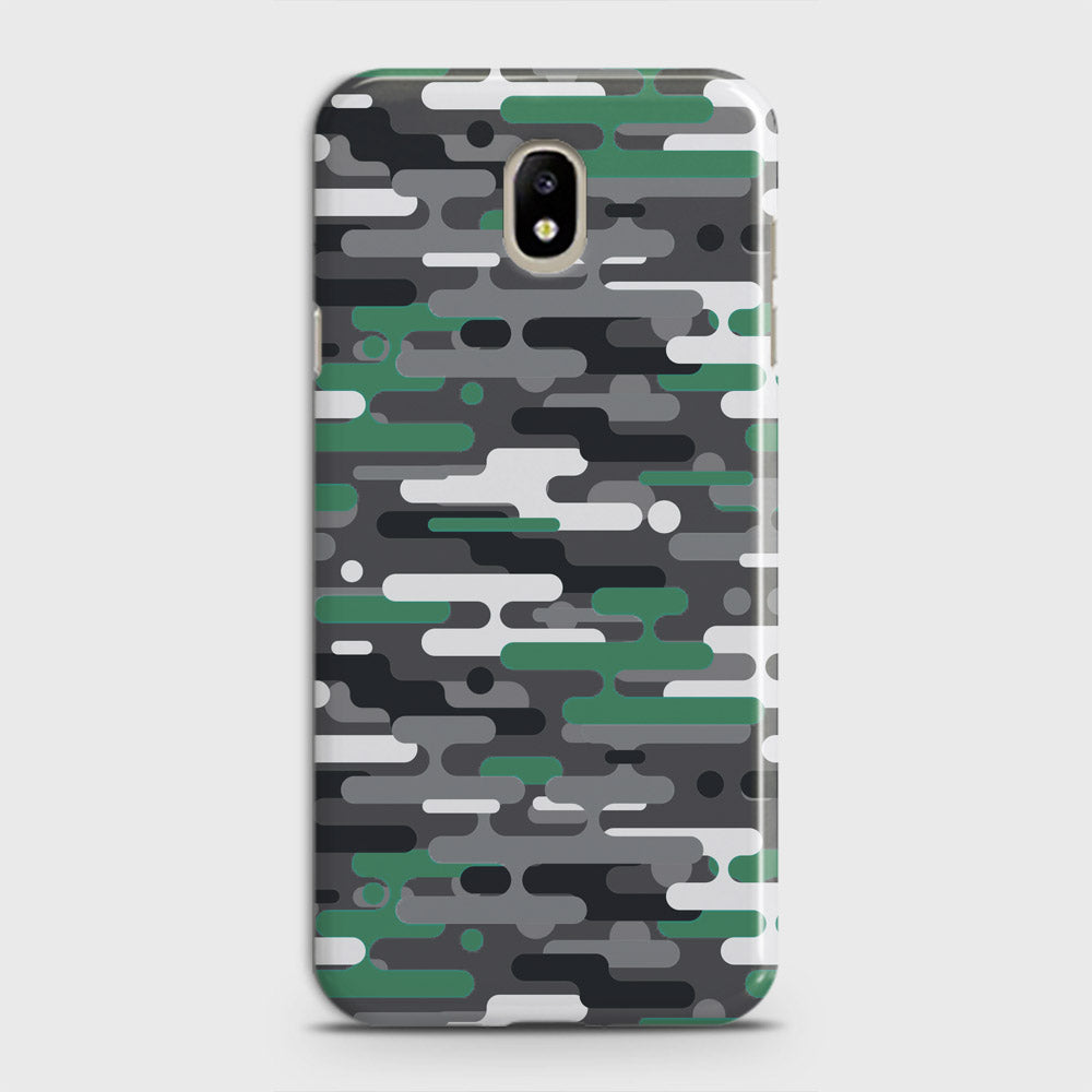 Samsung Galaxy J3 Pro 2017 / J3 2017 / J330 Cover - Camo Series 2 - Green & Grey Design - Matte Finish - Snap On Hard Case with LifeTime Colors Guarantee