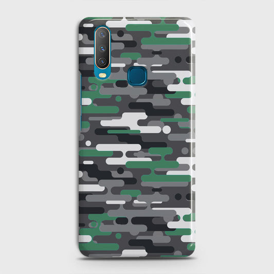 Vivo Y17 Cover - Camo Series 2 - Green & Grey Design - Matte Finish - Snap On Hard Case with LifeTime Colors Guarantee