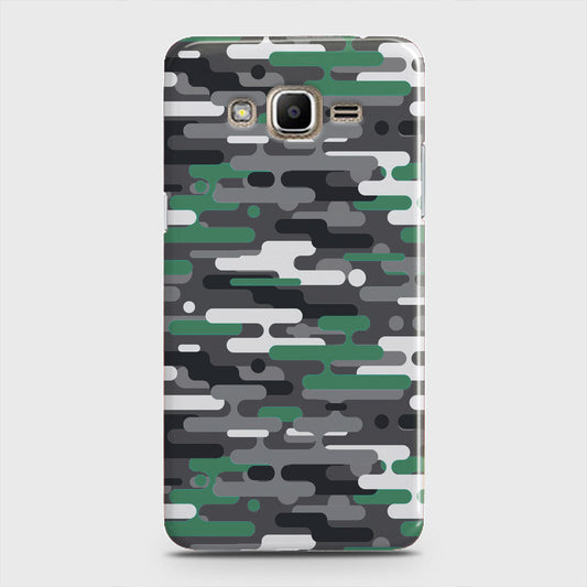 Samsung Galaxy J5 Cover - Camo Series 2 - Green & Grey Design - Matte Finish - Snap On Hard Case with LifeTime Colors Guarantee