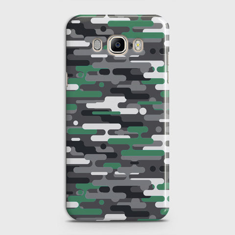 Samsung Galaxy J7 2016 / J710 Cover - Camo Series 2 - Green & Grey Design - Matte Finish - Snap On Hard Case with LifeTime Colors Guarantee