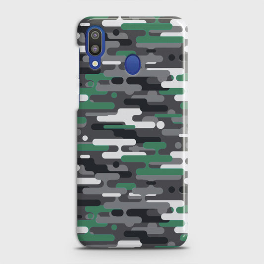 Samsung Galaxy M20 Cover - Camo Series 2 - Green & Grey Design - Matte Finish - Snap On Hard Case with LifeTime Colors Guarantee
