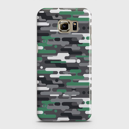 Samsung Galaxy S6 Cover - Camo Series 2 - Green & Grey Design - Matte Finish - Snap On Hard Case with LifeTime Colors Guarantee