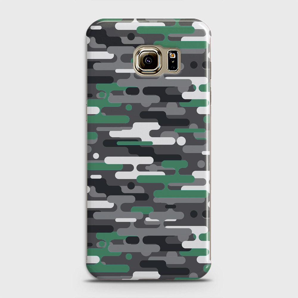 Samsung Galaxy S6 Edge Cover - Camo Series 2 - Green & Grey Design - Matte Finish - Snap On Hard Case with LifeTime Colors Guarantee