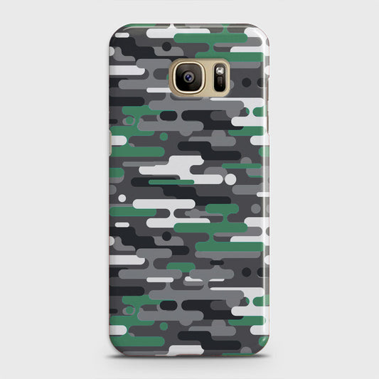 Samsung Galaxy S7 Cover - Camo Series 2 - Green & Grey Design - Matte Finish - Snap On Hard Case with LifeTime Colors Guarantee