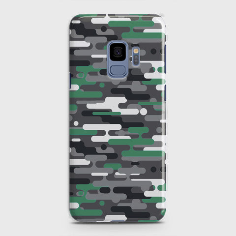 Samsung Galaxy S9 Cover - Camo Series 2 - Green & Grey Design - Matte Finish - Snap On Hard Case with LifeTime Colors Guarantee
