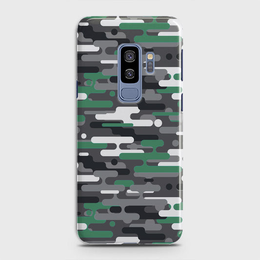 Samsung Galaxy S9 Plus Cover - Camo Series 2 - Green & Grey Design - Matte Finish - Snap On Hard Case with LifeTime Colors Guarantee