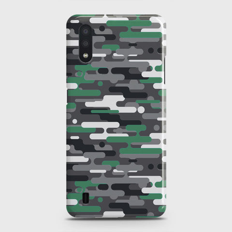 Samsung Galaxy A01 Cover - Camo Series 2 - Green & Grey Design - Matte Finish - Snap On Hard Case with LifeTime Colors Guarantee