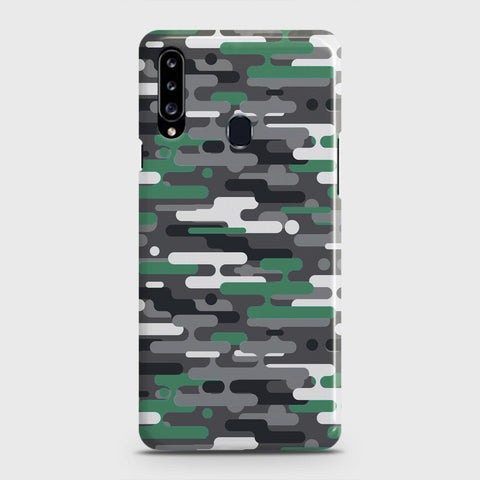 Samsung Galaxy A20s Cover - Camo Series 2 - Green & Grey Design - Matte Finish - Snap On Hard Case with LifeTime Colors Guarantee
