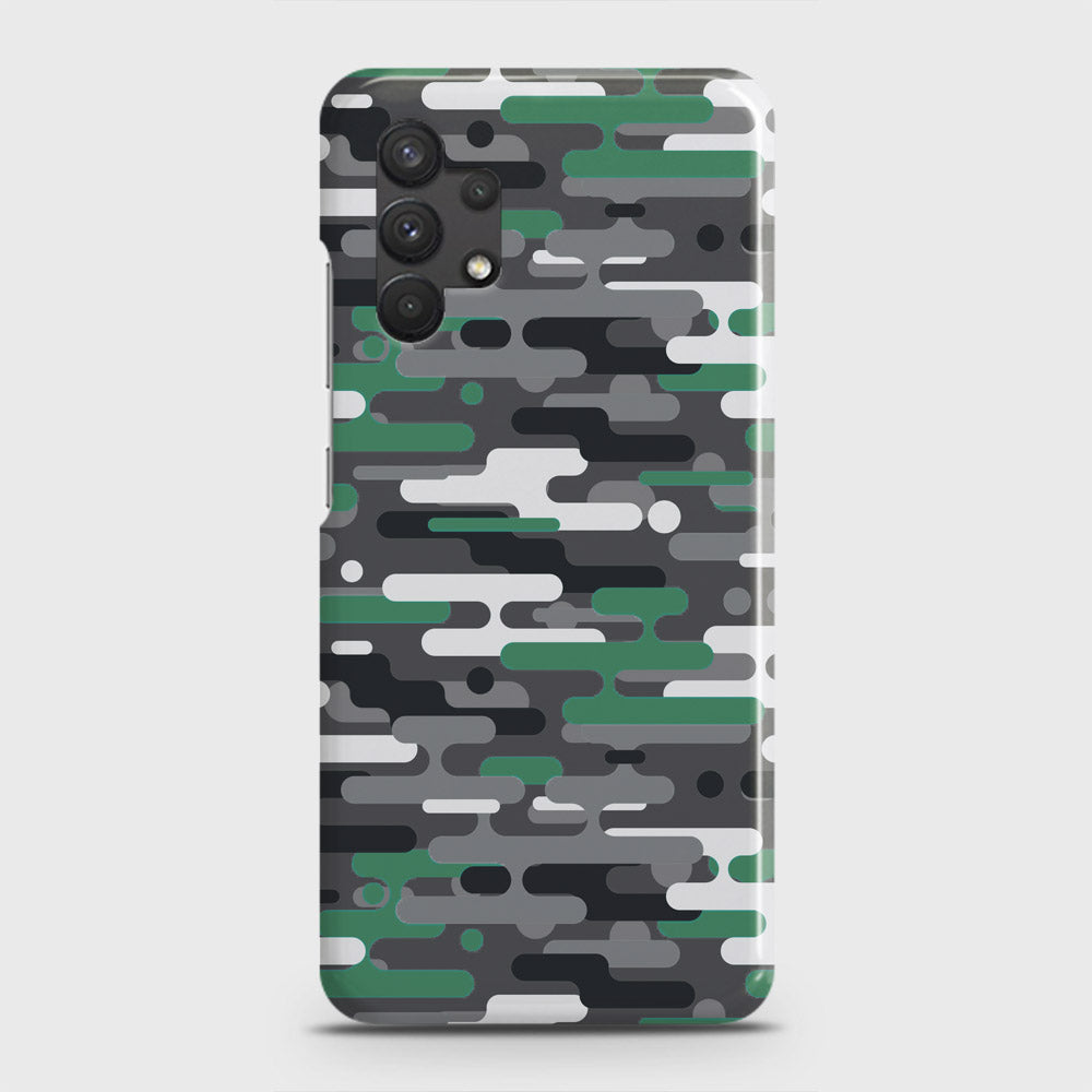 Samsung Galaxy A32 Cover - Camo Series 2 - Green & Grey Design - Matte Finish - Snap On Hard Case with LifeTime Colors Guarantee
