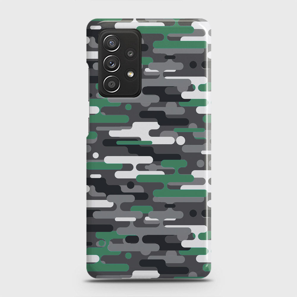 Samsung Galaxy A52 Cover - Camo Series 2 - Green & Grey Design - Matte Finish - Snap On Hard Case with LifeTime Colors Guarantee