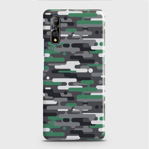 Vivo S1 Cover - Camo Series 2 - Green & Grey Design - Matte Finish - Snap On Hard Case with LifeTime Colors Guarantee
