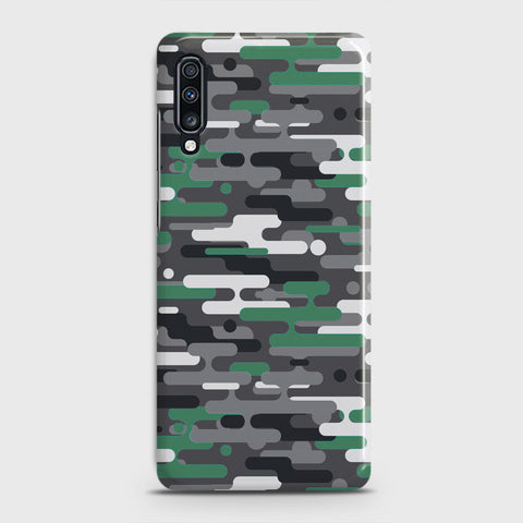 Samsung Galaxy A70 Cover - Camo Series 2 - Green & Grey Design - Matte Finish - Snap On Hard Case with LifeTime Colors Guarantee