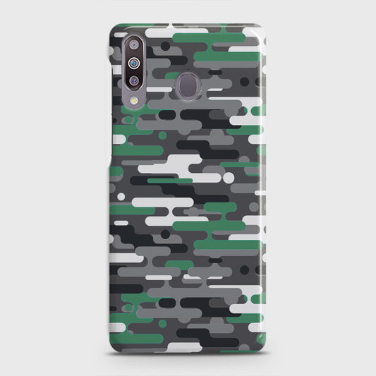 Samsung Galaxy M30 Cover - Camo Series 2 - Green & Grey Design - Matte Finish - Snap On Hard Case with LifeTime Colors Guarantee