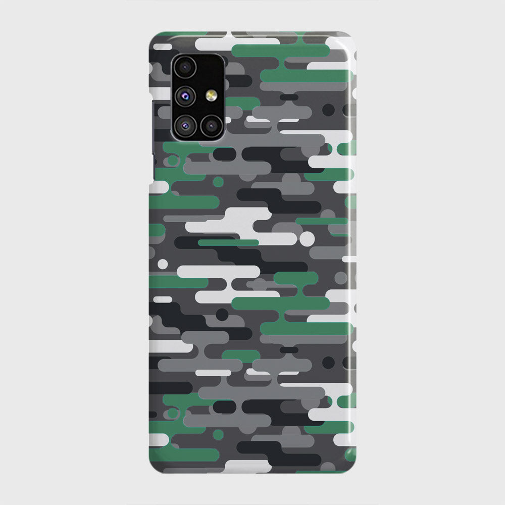 Samsung Galaxy M51 Cover - Camo Series 2 - Green & Grey Design - Matte Finish - Snap On Hard Case with LifeTime Colors Guarantee