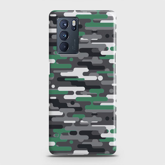 Oppo Reno 6 Pro 5G Cover - Camo Series 2 - Green & Grey Design - Matte Finish - Snap On Hard Case with LifeTime Colors Guarantee