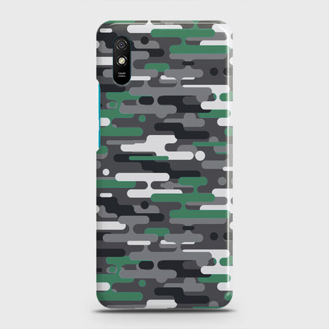 Xiaomi Redmi 9A Cover - Camo Series 2 - Green & Grey Design - Matte Finish - Snap On Hard Case with LifeTime Colors Guarantee