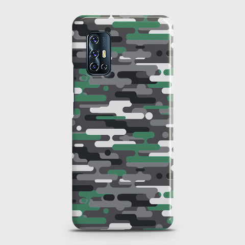 Vivo V17 Cover - Camo Series 2 - Green & Grey Design - Matte Finish - Snap On Hard Case with LifeTime Colors Guarantee