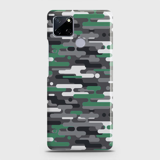 Realme Narzo 30A Cover - Camo Series 2 - Green & Grey Design - Matte Finish - Snap On Hard Case with LifeTime Colors Guarantee