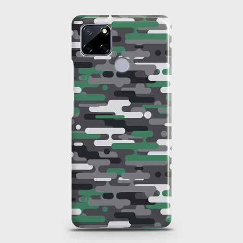 Realme C12 Cover - Camo Series 2 - Green & Grey Design - Matte Finish - Snap On Hard Case with LifeTime Colors Guarantee