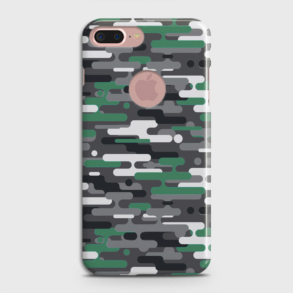 iPhone 8 / 7 Logo Cover - Camo Series 2 - Green & Grey Design - Matte Finish - Snap On Hard Case with LifeTime Colors Guarantee