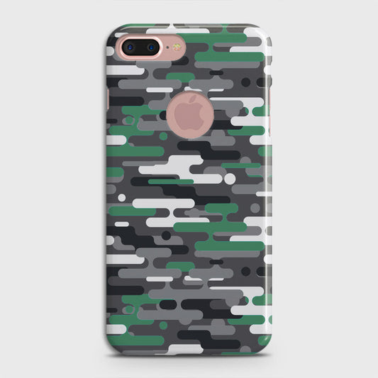 iPhone 8 / 7 Logo Cover - Camo Series 2 - Green & Grey Design - Matte Finish - Snap On Hard Case with LifeTime Colors Guarantee