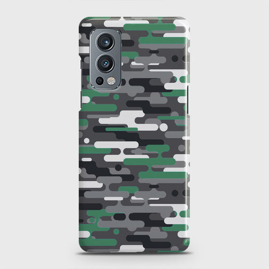 OnePlus Nord 2 Cover - Camo Series 2 - Green & Grey Design - Matte Finish - Snap On Hard Case with LifeTime Colors Guarantee