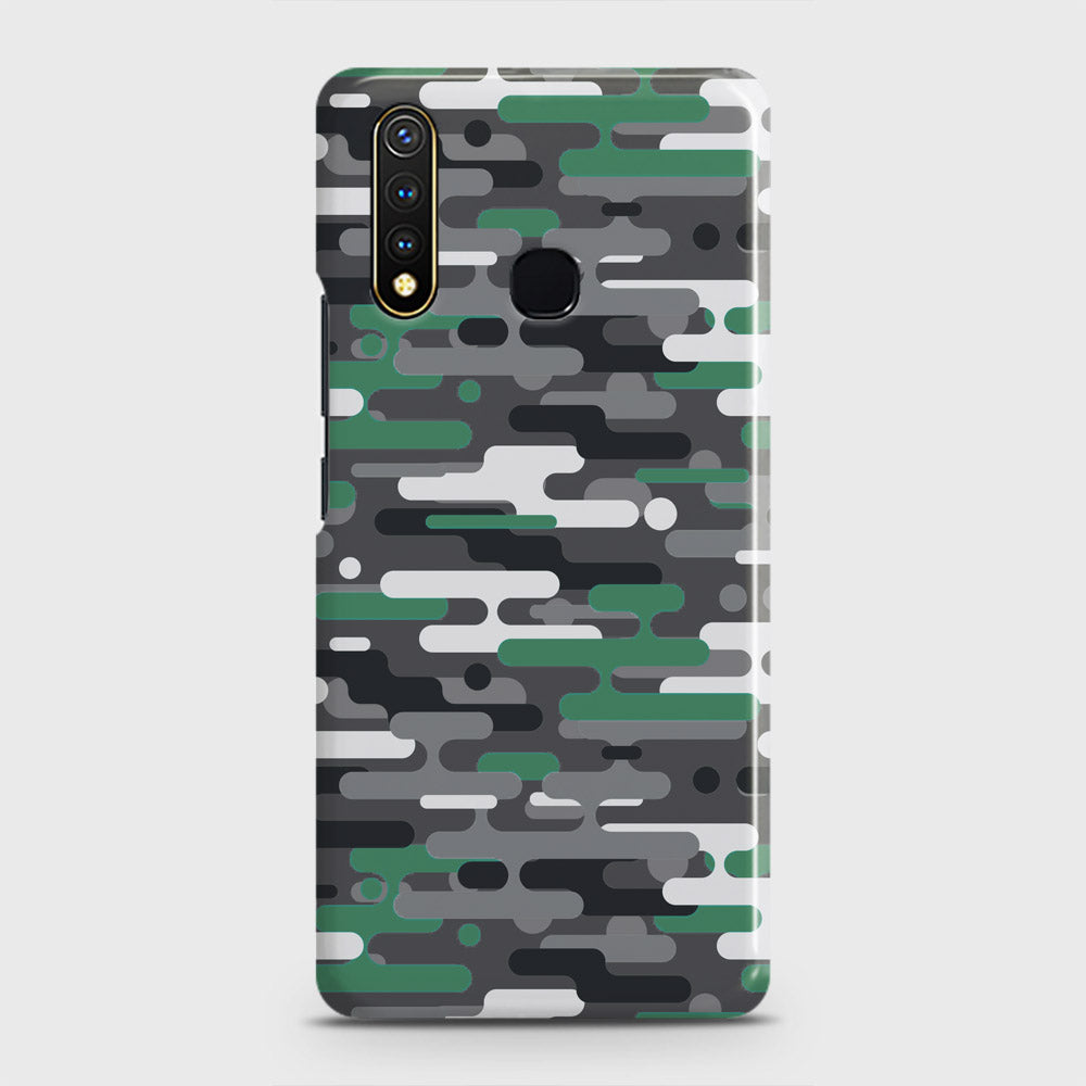 Vivo Y19 Cover - Camo Series 2 - Green & Grey Design - Matte Finish - Snap On Hard Case with LifeTime Colors Guarantee