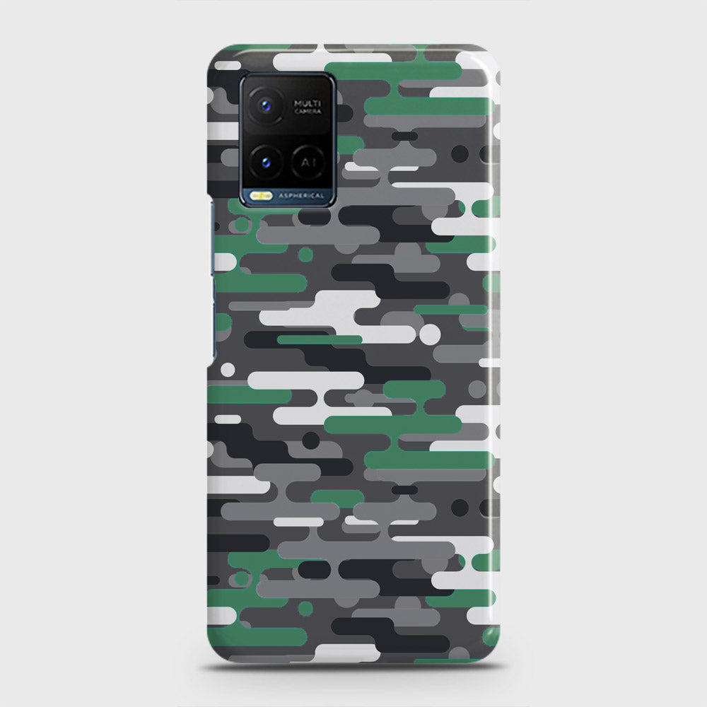 Vivo Y21 Cover - Camo Series 2 - Green & Grey Design - Matte Finish - Snap On Hard Case with LifeTime Colors Guarantee