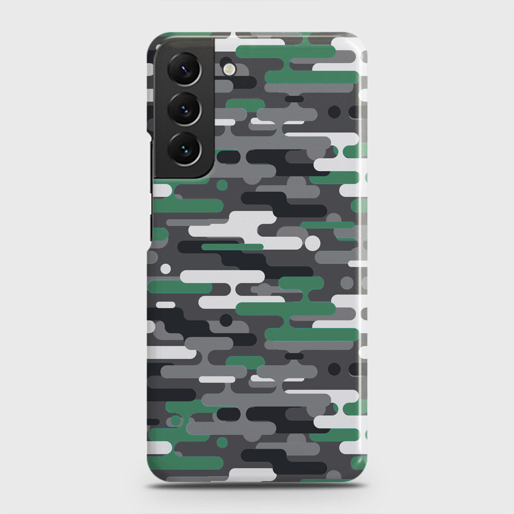 Samsung Galaxy S22 Plus 5G Cover - Camo Series 2 - Green & Grey Design - Matte Finish - Snap On Hard Case with LifeTime Colors Guarantee