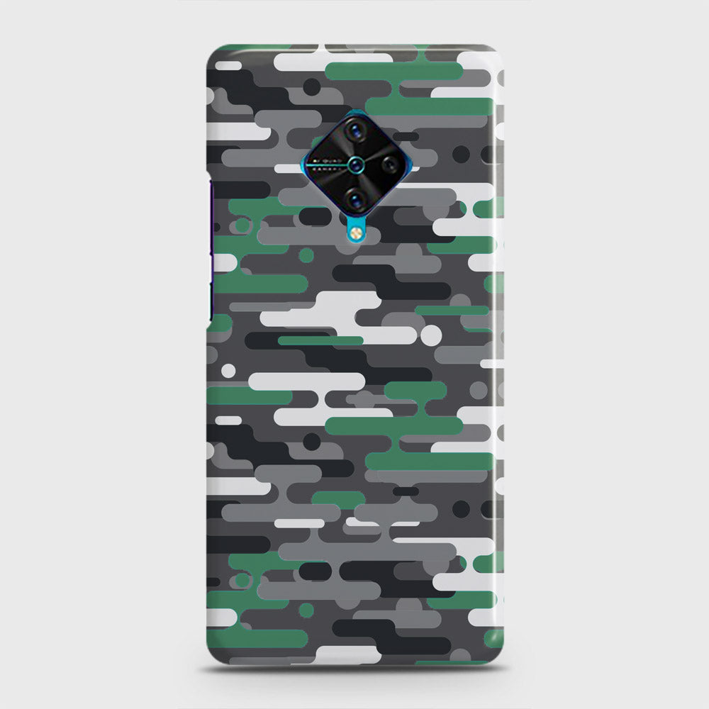 Vivo S1 Pro  Cover - Camo Series 2 - Green & Grey Design - Matte Finish - Snap On Hard Case with LifeTime Colors Guarantee
