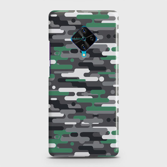 Vivo S1 Pro  Cover - Camo Series 2 - Green & Grey Design - Matte Finish - Snap On Hard Case with LifeTime Colors Guarantee